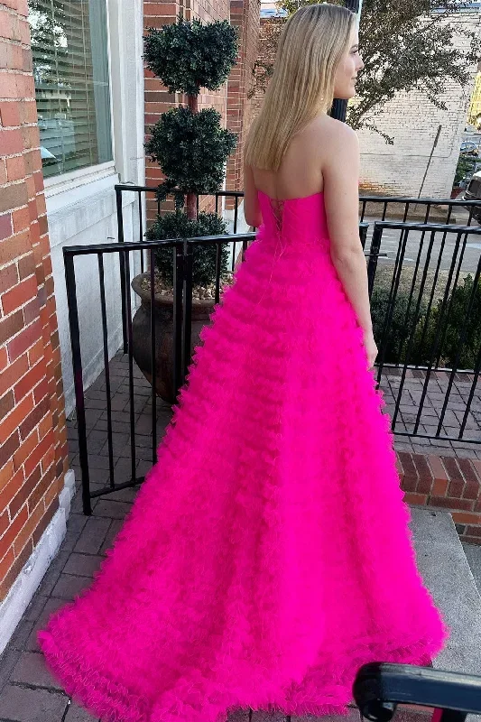 fuchsia-strapless-ruffle-a-line-long-prom-dress