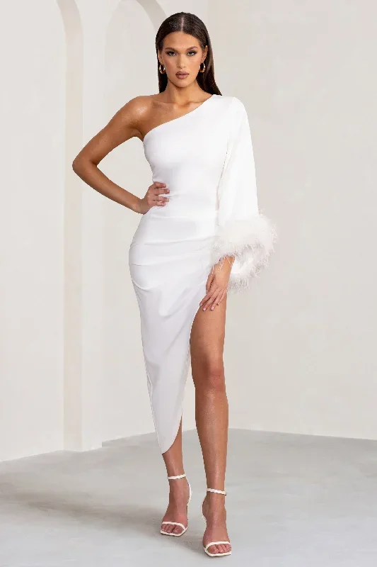 gigi-white-asymmetric-midi-dress-with-feather-trim-cape-sleeve-cl129256005