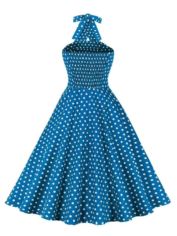 green-1950s-polka-dot-halter-dress-1