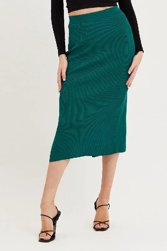 green-knit-skirt-midi-side-split-sm1509-40pb