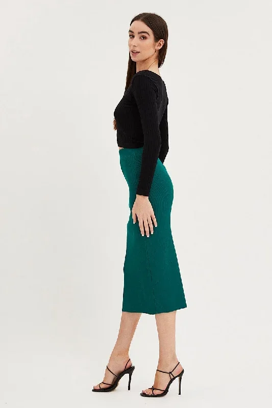 green-knit-skirt-midi-side-split-sm1509-40pb