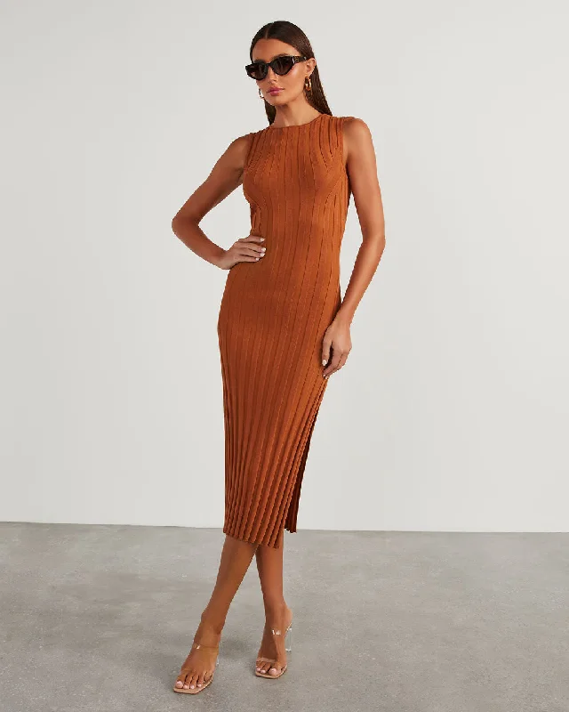 huston-sleeveless-pleated-knit-midi-dress