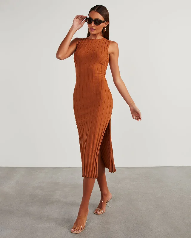 huston-sleeveless-pleated-knit-midi-dress