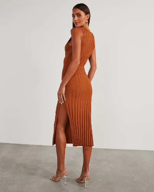 huston-sleeveless-pleated-knit-midi-dress