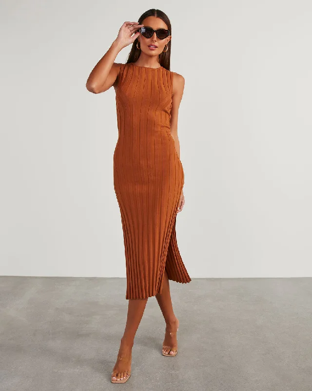 huston-sleeveless-pleated-knit-midi-dress