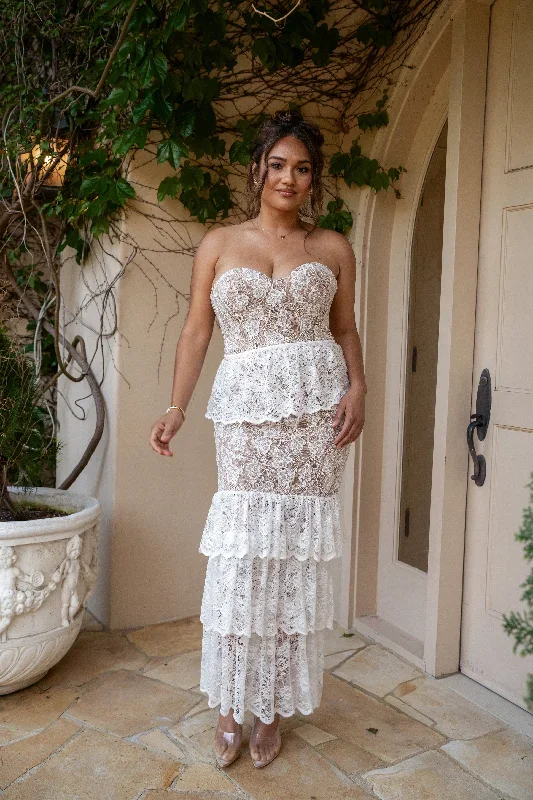 Ivory Fairytale Ending Lace Maxi Dress