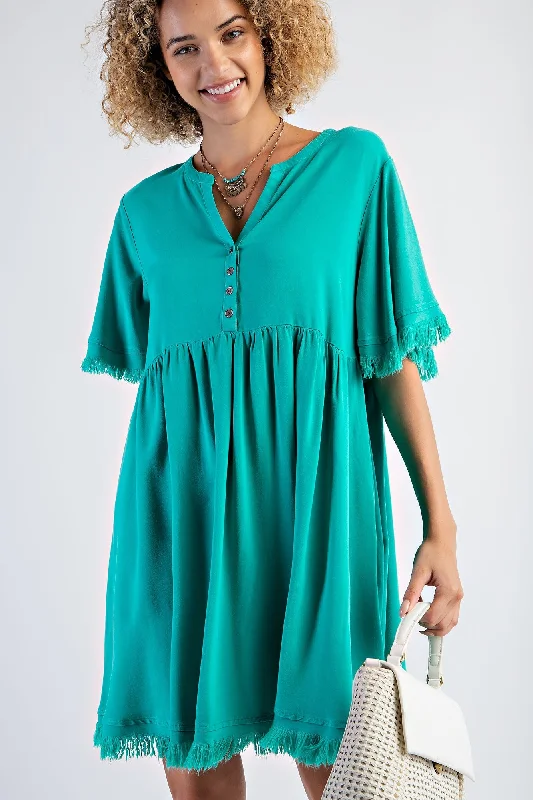 jade-button-front-frayed-maternity-dress