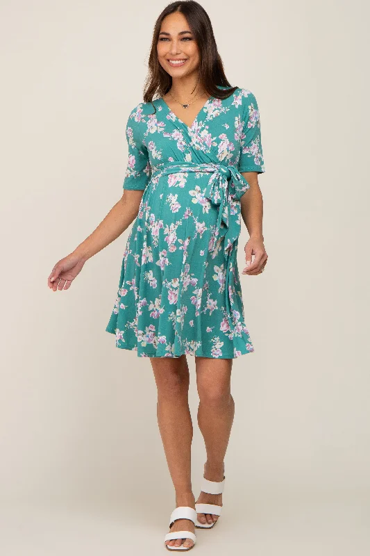 jade-floral-wrap-front-v-neck-short-sleeve-maternity-dress