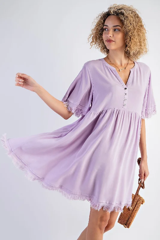 lavender-button-front-frayed-maternity-dress