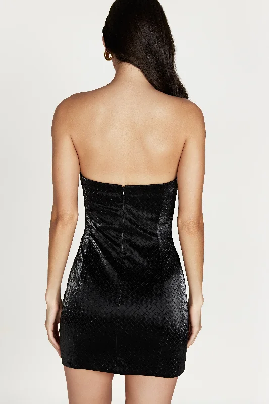 lizzie-crosshatch-faux-leather-mini-dress-black