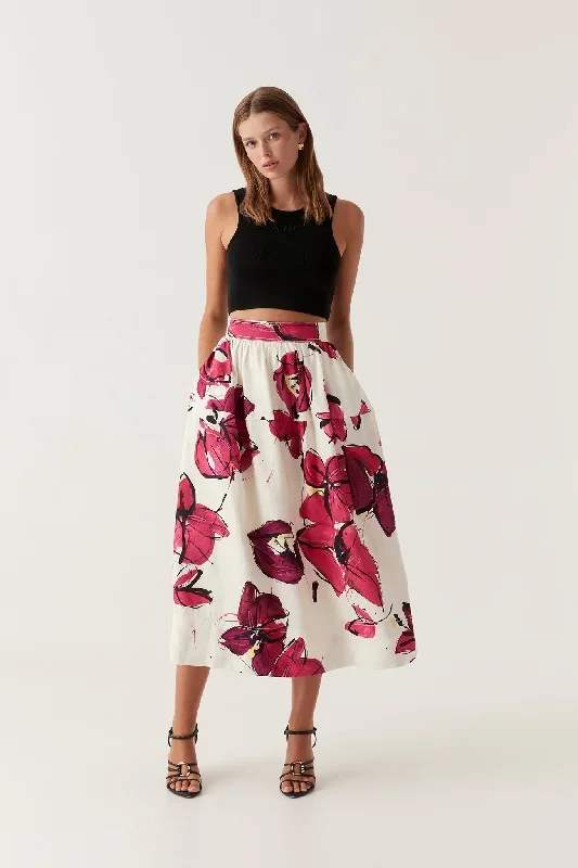 Lottie Gathered Midi Skirt