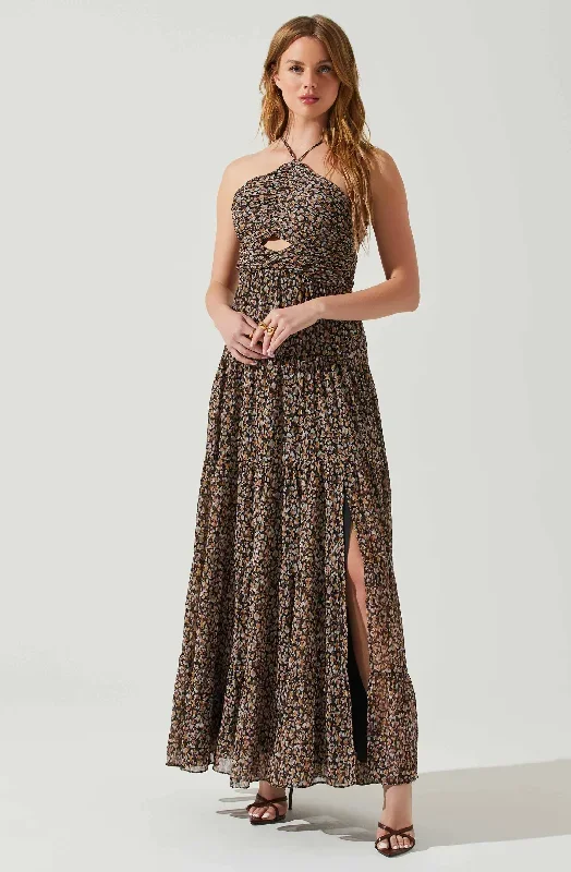 Madeline Center Cutout Floral Maxi Dress