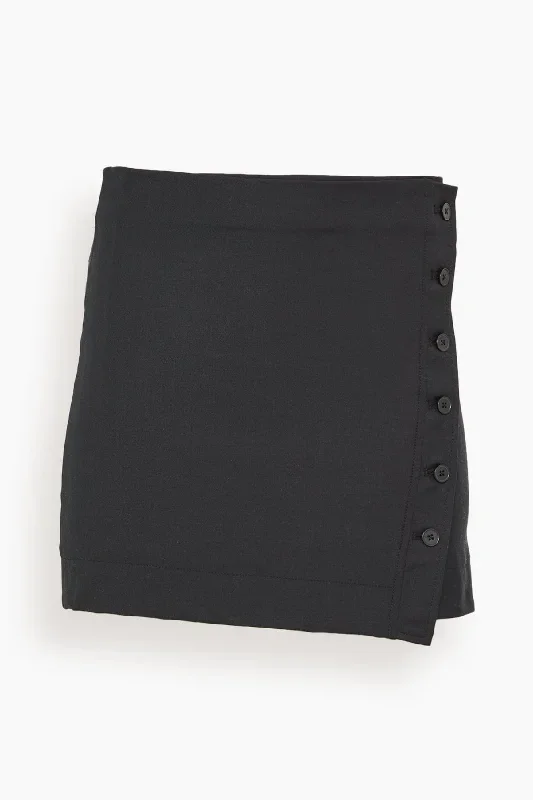 Mahaz Asymmetric Skirt in Black