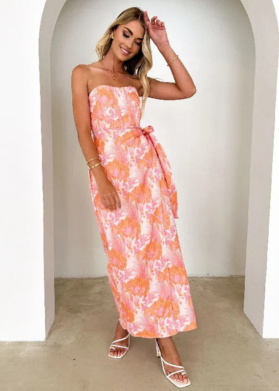 miima-strapless-midi-dress-peach-jacquard