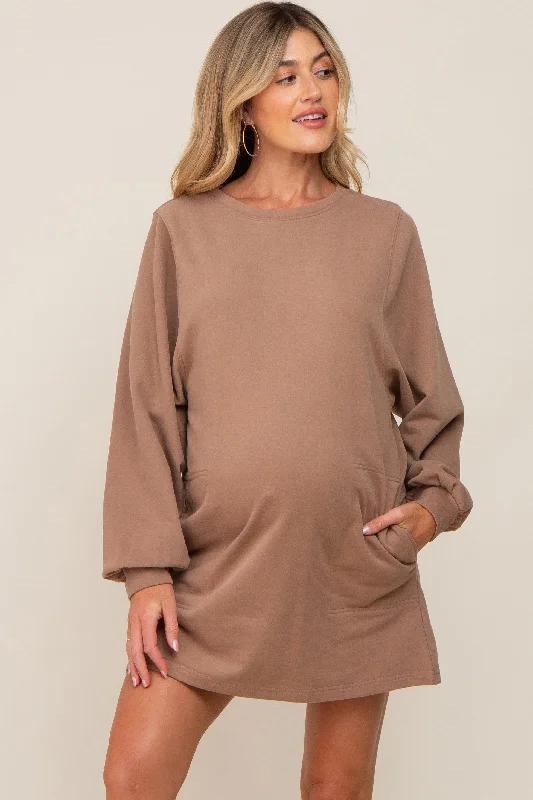 mocha-ultra-soft-maternity-sweatshirt-dress