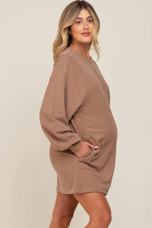 mocha-ultra-soft-maternity-sweatshirt-dress