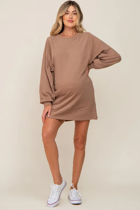 mocha-ultra-soft-maternity-sweatshirt-dress