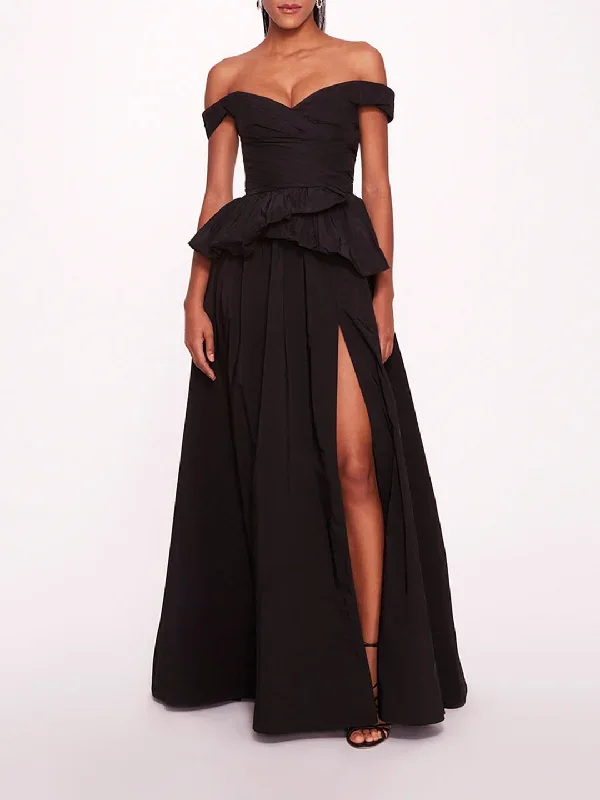 Peplum Taffeta Gown