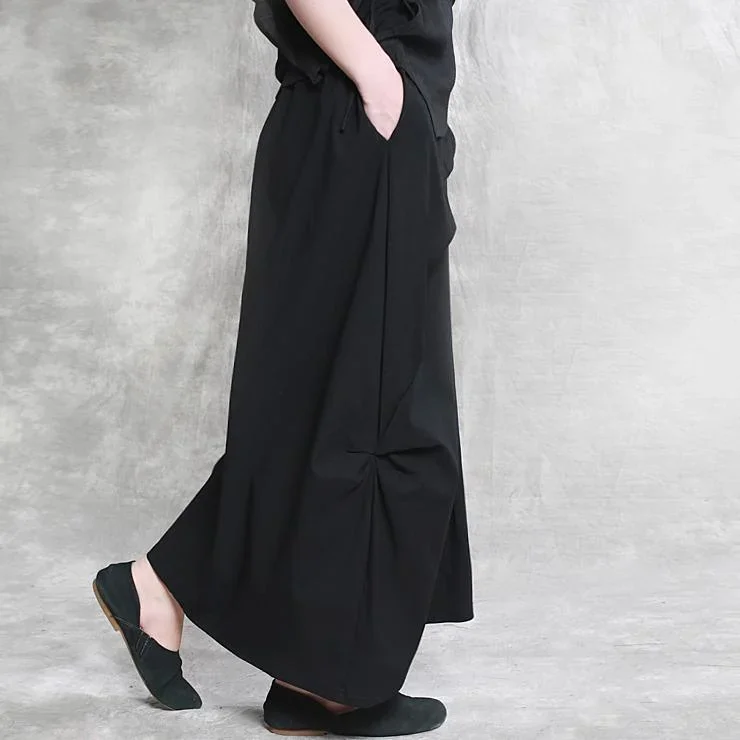 new-black-original-design-cotton-skirts-asymmetric-patchwork-maxi-skirts