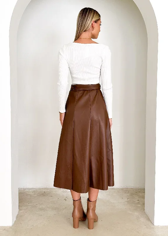 nietta-pu-midi-skirt-mocha