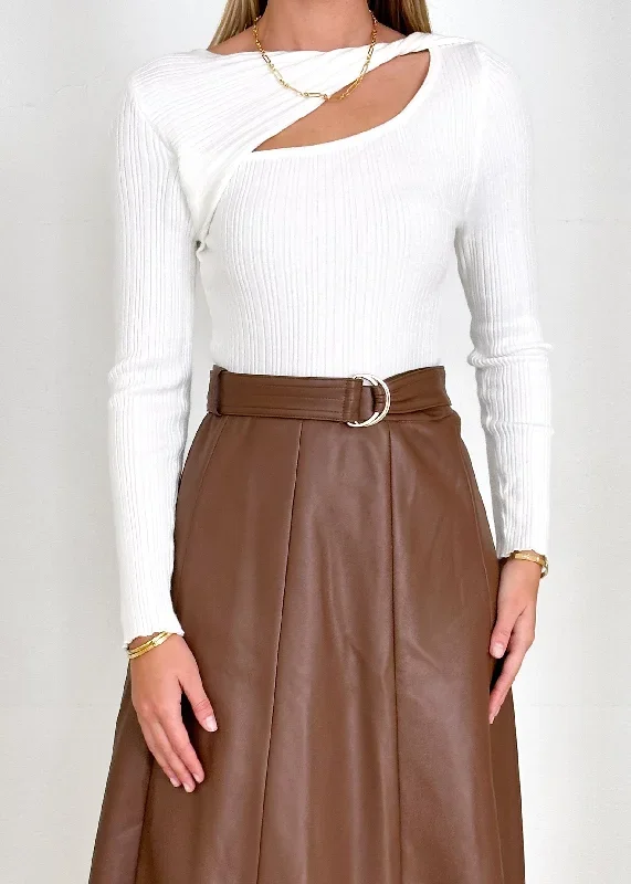 nietta-pu-midi-skirt-mocha