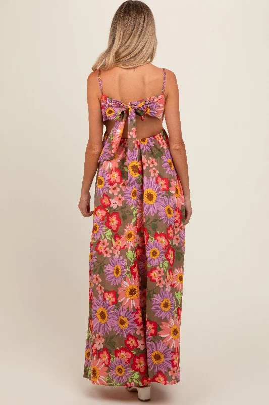 olive-floral-cutout-v-neck-maternity-maxi-dress