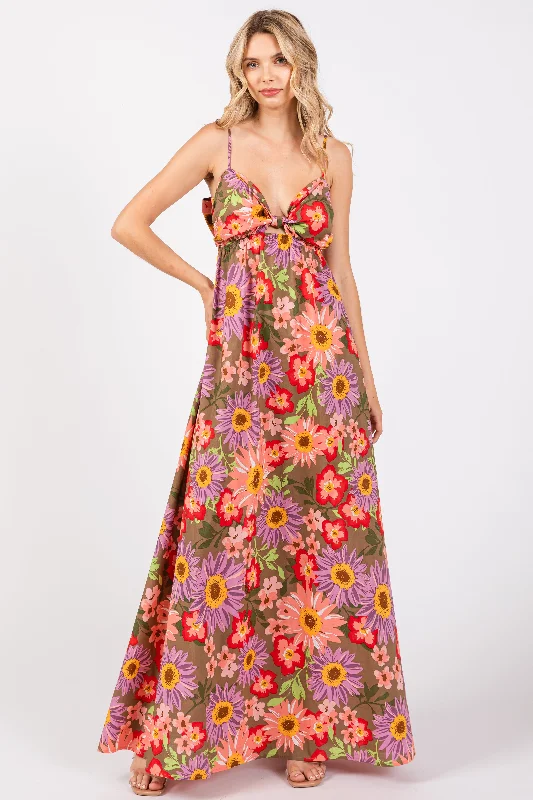 olive-floral-cutout-v-neck-maternity-maxi-dress