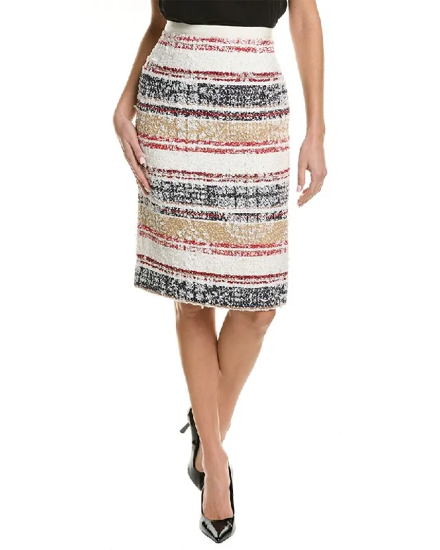 Oscar de la Renta Tweed Silk-Lined Pencil Skirt