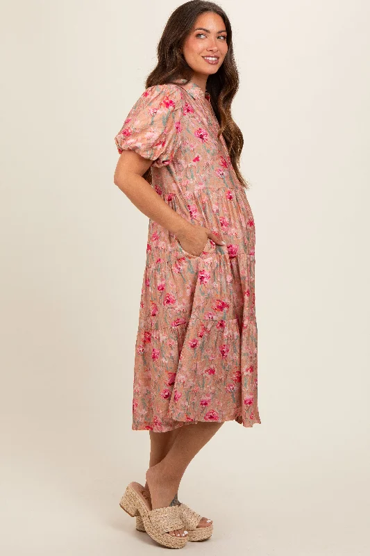 peach-floral-button-down-tiered-maternity-midi-dress