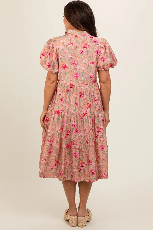 peach-floral-button-down-tiered-maternity-midi-dress