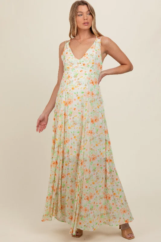 peach-floral-crisscross-back-maternity-maxi-dress