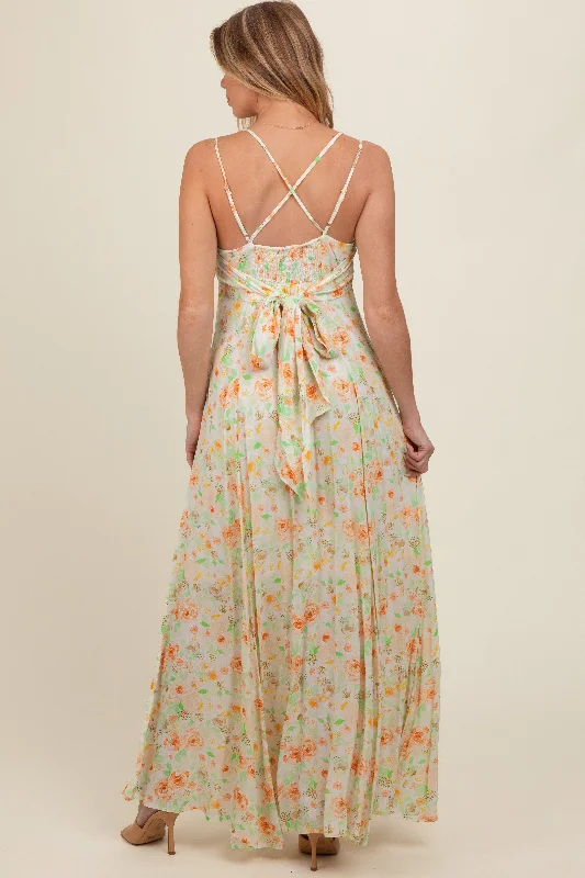 peach-floral-crisscross-back-maternity-maxi-dress