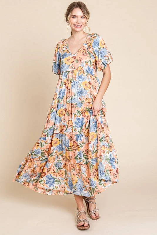 peach-floral-print-pocketed-maternity-midi-dress