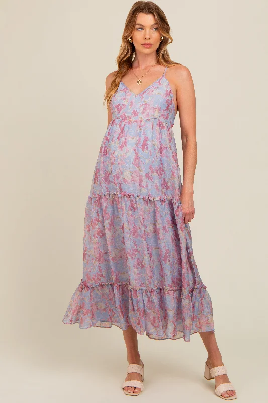 periwinkle-abstract-floral-crisscross-back-maternity-maxi-dress