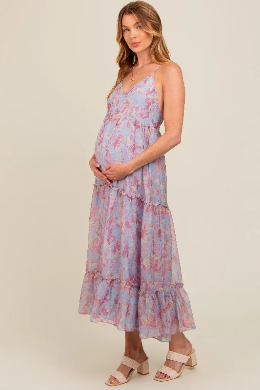 periwinkle-abstract-floral-crisscross-back-maternity-maxi-dress