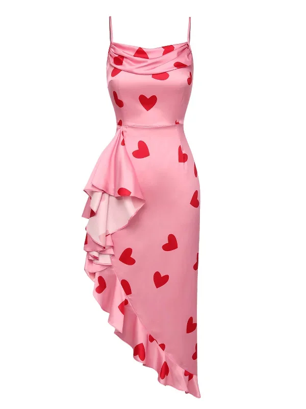 pink-1960s-heart-cowl-collar-sling-dress