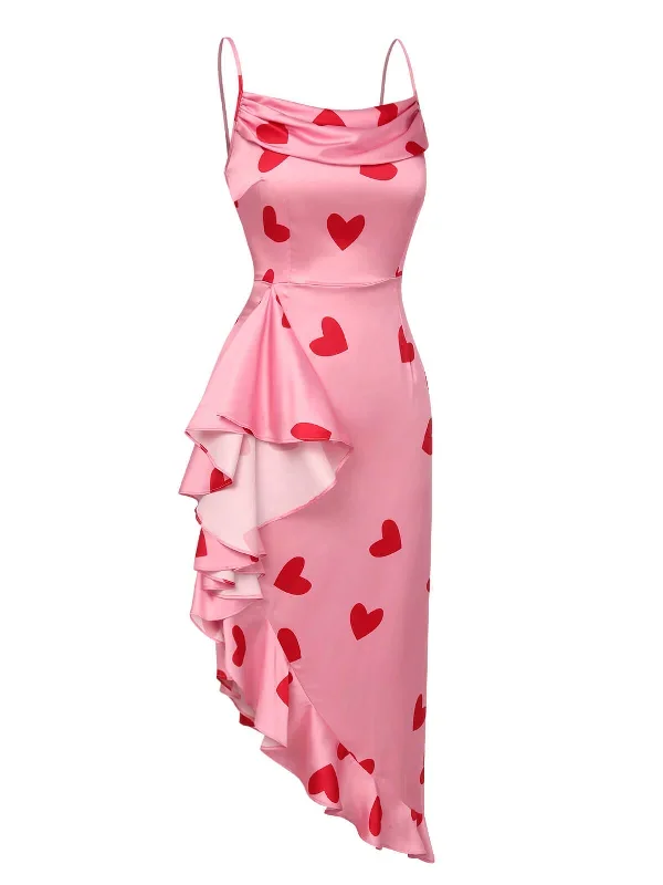 pink-1960s-heart-cowl-collar-sling-dress