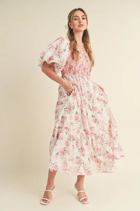 pink-floral-smocked-puff-sleeve-maternity-midi-dress-1