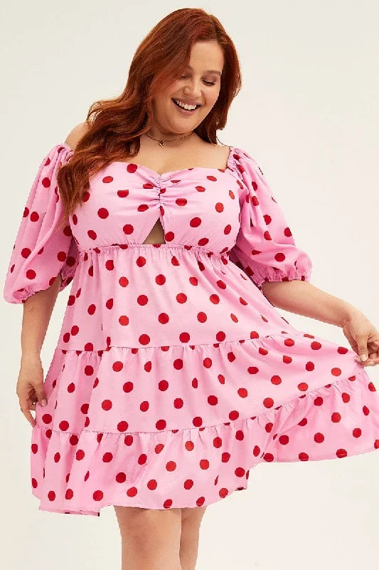 pink-polka-dot-mini-dress-puff-sleeve-gather-front-peephole-cdd25921-46ab-2