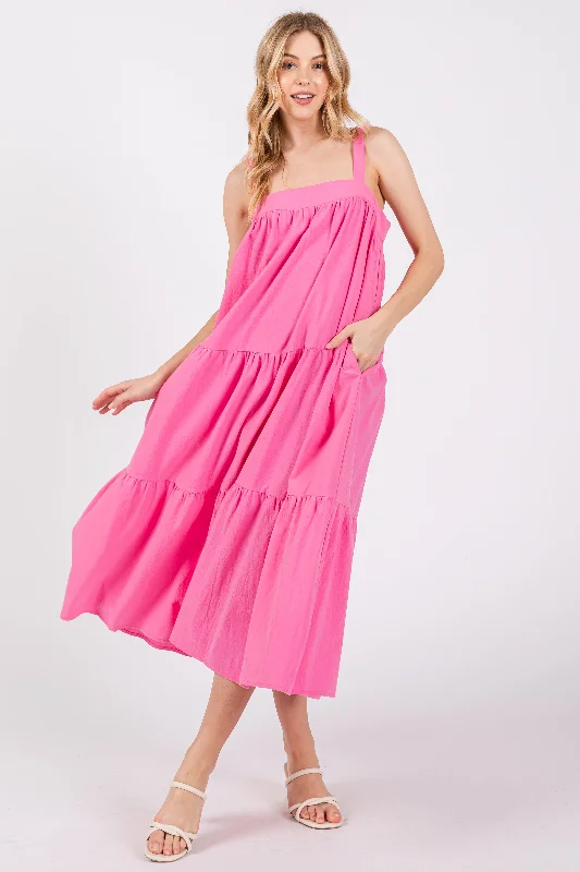 pink-tiered-maternity-midi-dress