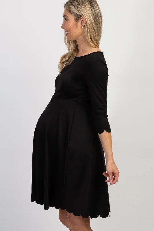 pinkblush-black-solid-scalloped-hem-maternity-dress