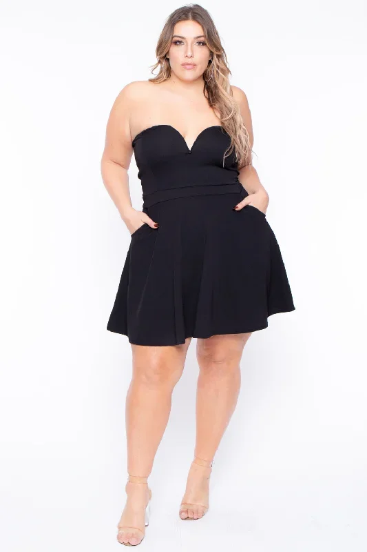 Plus Size Amaryllis Flare Dress - Black