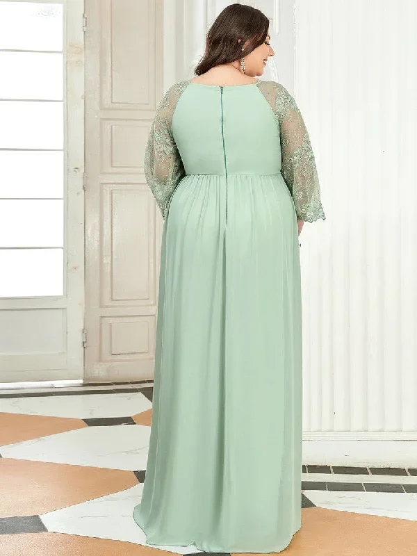 plus-size-vintage-lace-plunging-v-neck-bump-friendly-dress-ey20017