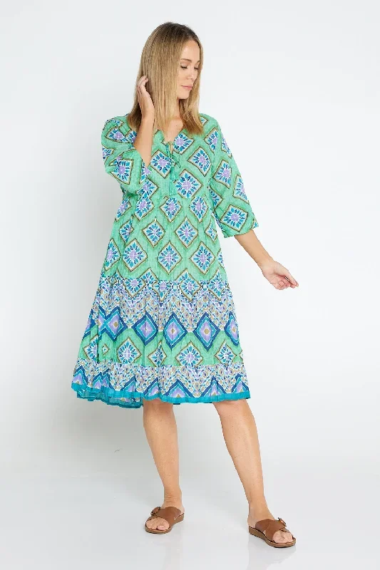 rebecca-tie-neck-dress-emerald-mosaic