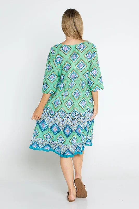 rebecca-tie-neck-dress-emerald-mosaic