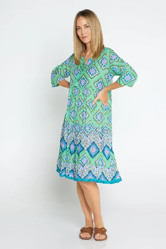 rebecca-tie-neck-dress-emerald-mosaic