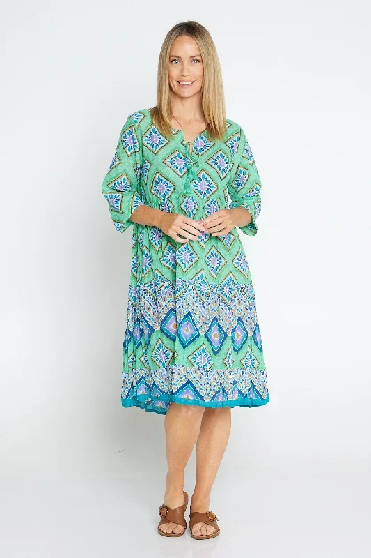 rebecca-tie-neck-dress-emerald-mosaic