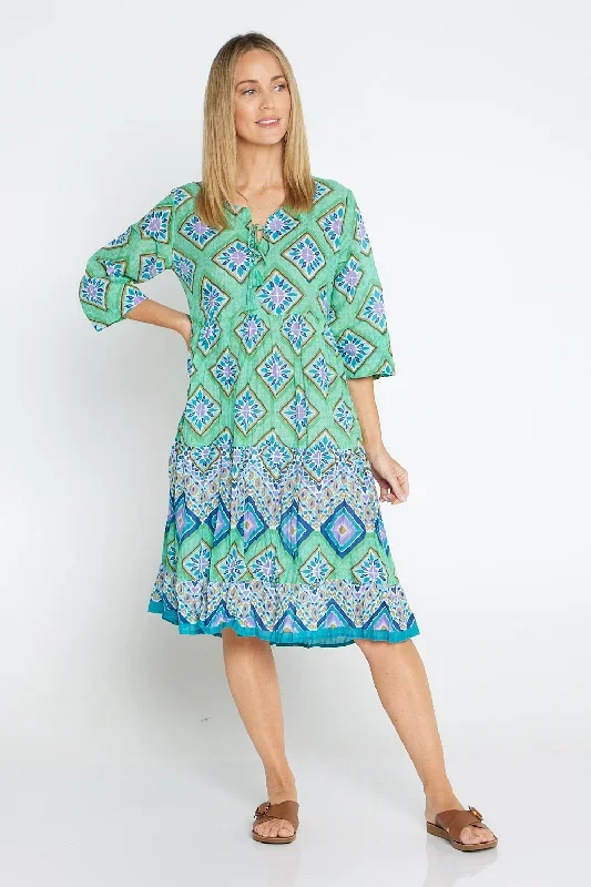 rebecca-tie-neck-dress-emerald-mosaic