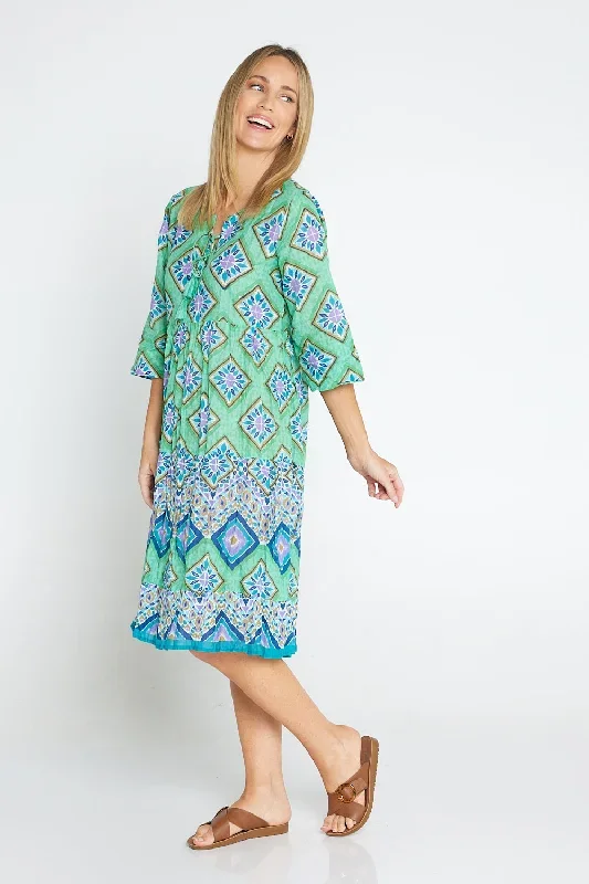 rebecca-tie-neck-dress-emerald-mosaic