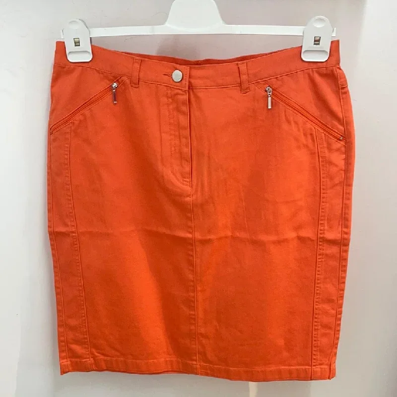 straight skirt in orange